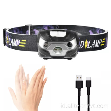 USB super cerah USB Rechargeable Head Torch Waterproof